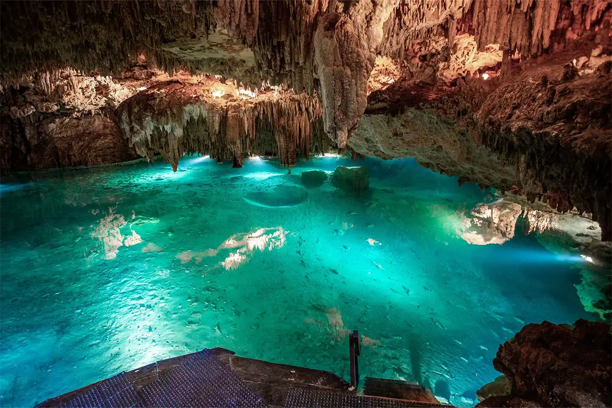 An underground cenote available to visit as an off-site excursion.