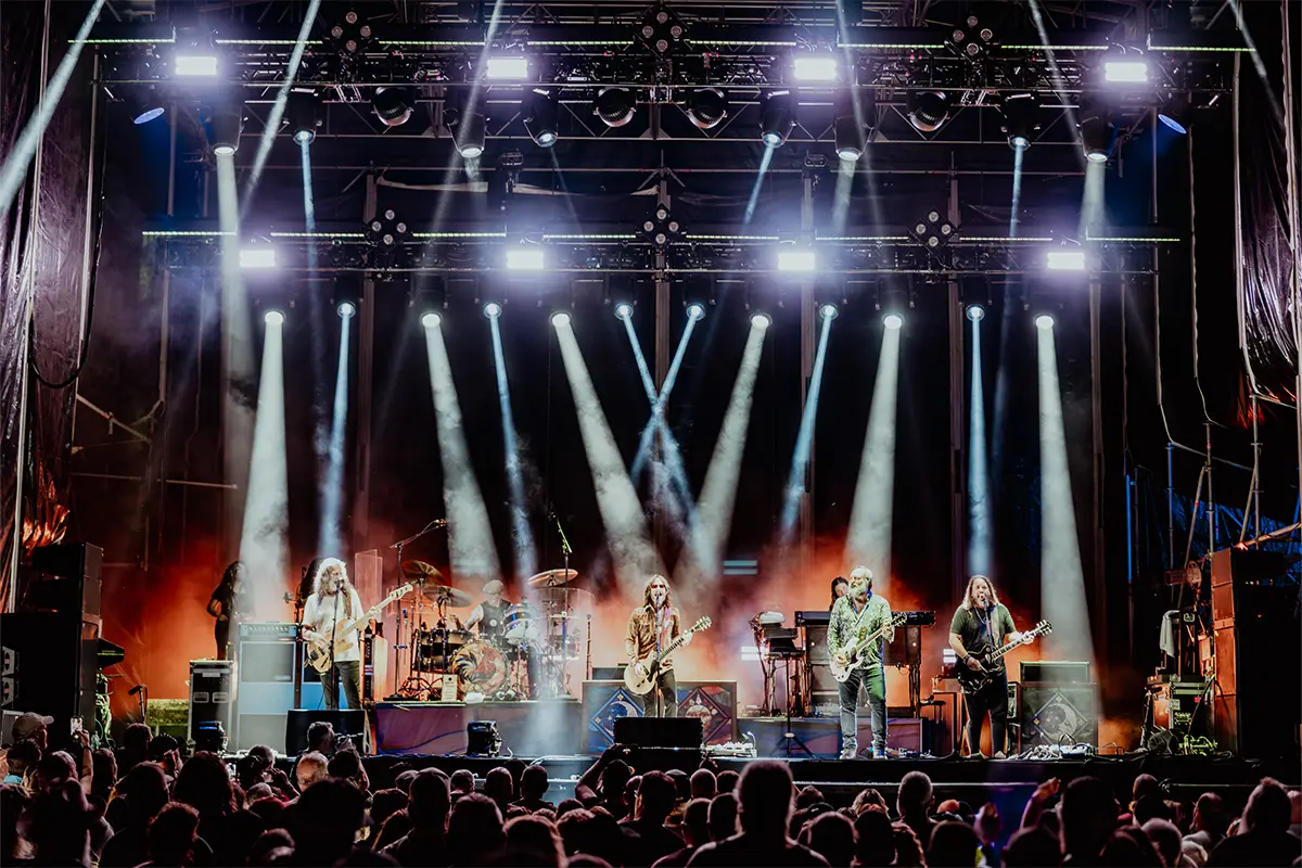 A close up of Blackberry Smoke on the main stage.