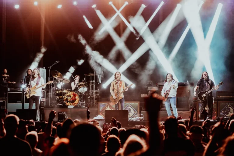 A close up of Blackberry Smoke on the main stage.